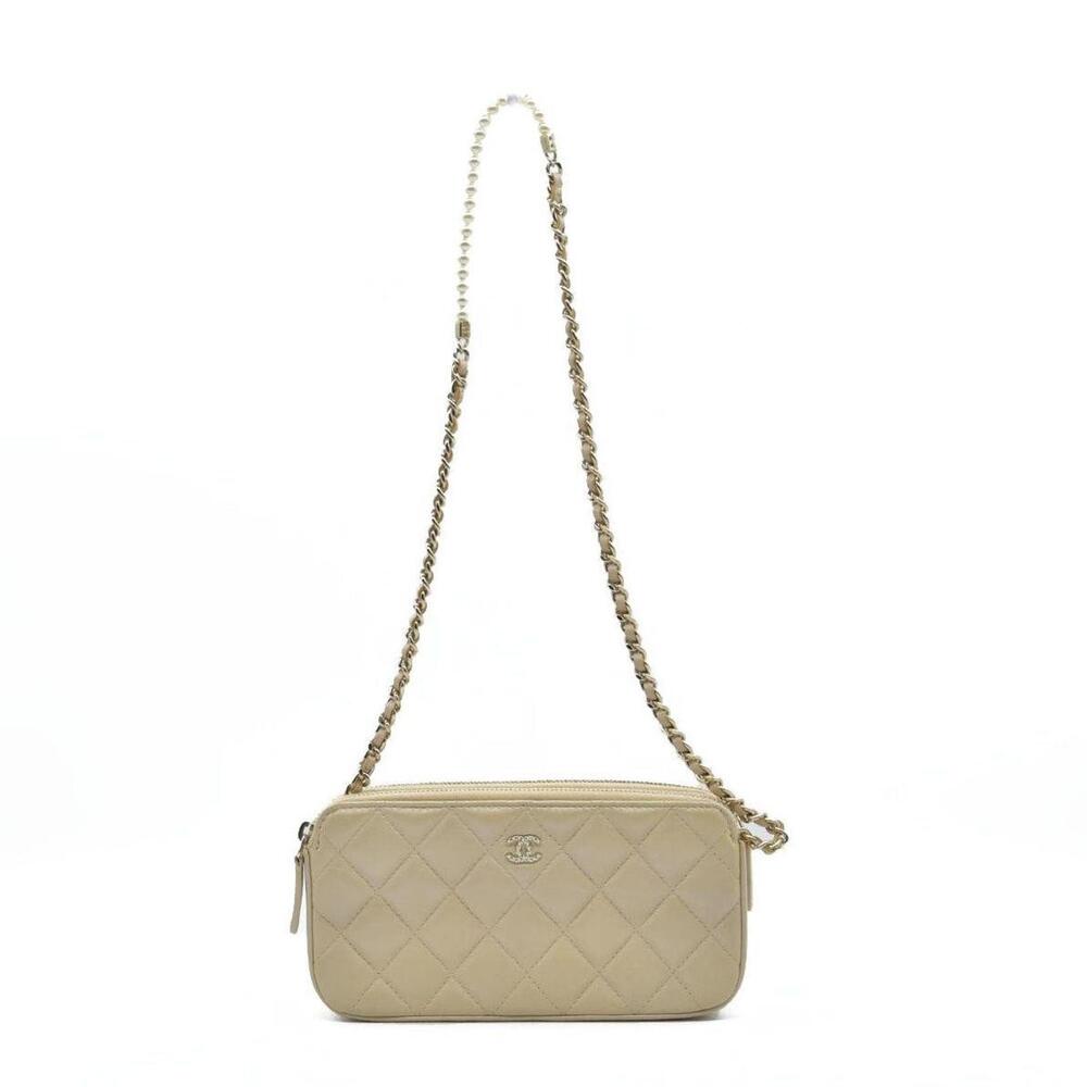 Chanel Canvas Small Rectangular Leather Chain Clu… - image 1